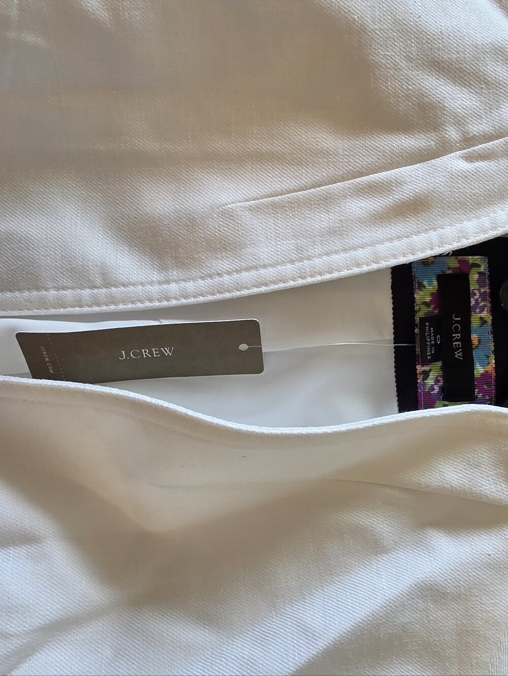 J. Crew White Women's Blazer with Colorful Inner Trim